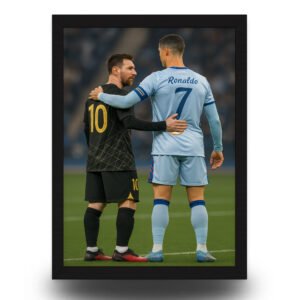 Messi & Ronaldo Together Poster Frame | Football Legends