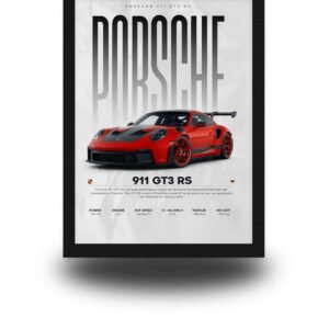 Porsche 911 GT3 RS Poster Frame | Luxury Sports Car Wall Art