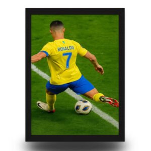 Cristiano Ronaldo Kick Poster Frame | Football Action Wall Art
