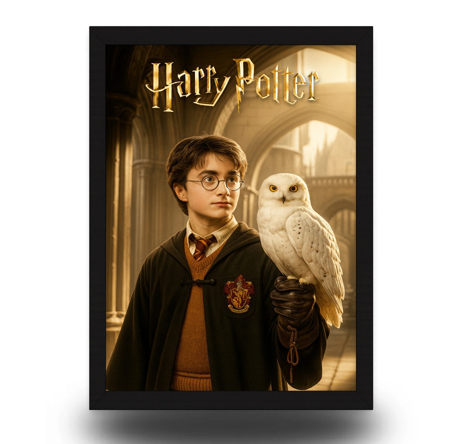 Harry Potter & Hedwig Poster Frame | Gryffindor Wall Art