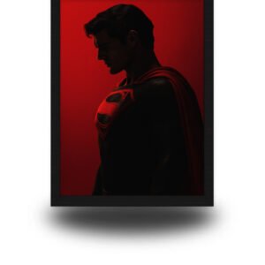 Superman Poster Frame | Dark Red Silhouette Wall Art