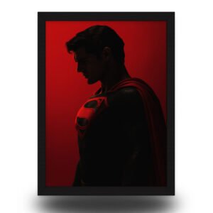Superman Poster Frame | Dark Red Silhouette Wall Art