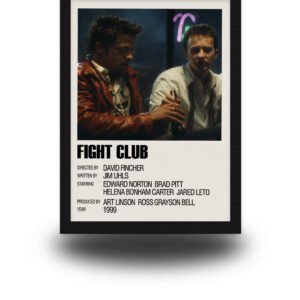 Fight Club Cinematic Wall Art – Brad Pitt & Edward Norton Movie Frame